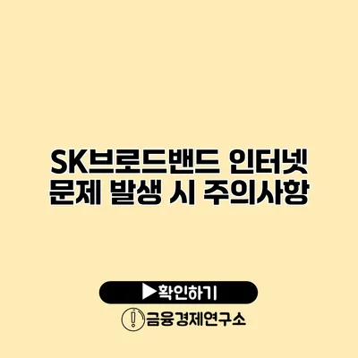 SK브로드밴드 인터넷 문제 발생 시 주의사항