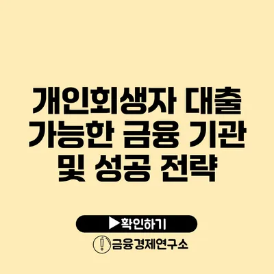 개인회생자 대출 가능한 금융 기관 및 성공 전략