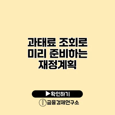 과태료 조회로 미리 준비하는 재정계획