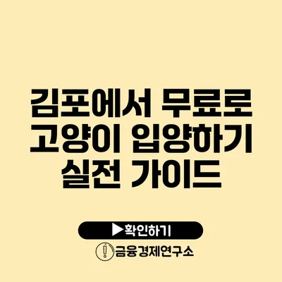 김포에서 무료로 고양이 입양하기 실전 가이드