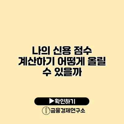 나의 신용 점수 계산하기 어떻게 올릴 수 있을까?