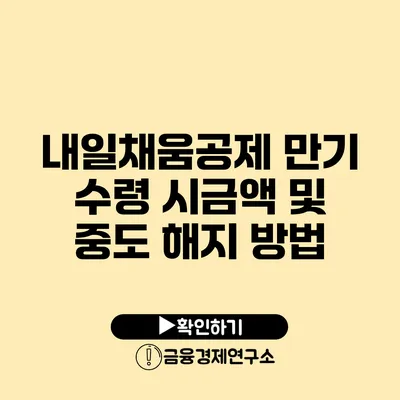 내일채움공제 만기 수령 시금액 및 중도 해지 방법