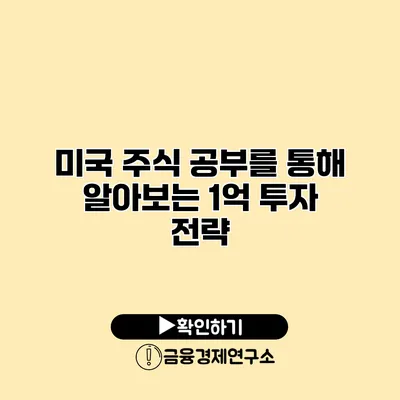 미국 주식 공부를 통해 알아보는 1억 투자 전략