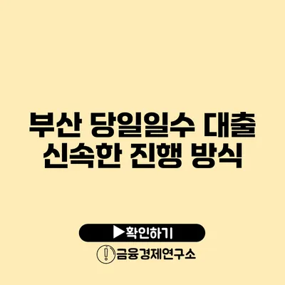 부산 당일일수 대출 신속한 진행 방식