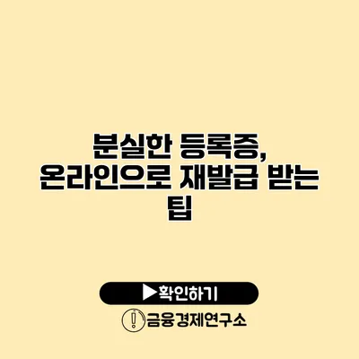 분실한 등록증, 온라인으로 재발급 받는 팁