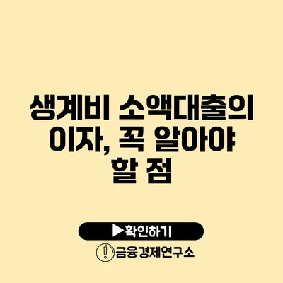 생계비 소액대출의 이자, 꼭 알아야 할 점