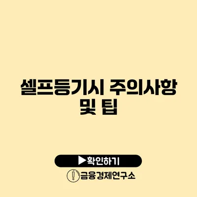 셀프등기시 주의사항 및 팁