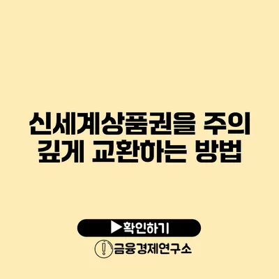 신세계상품권을 주의 깊게 교환하는 방법