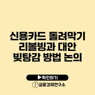 신용카드 돌려막기 리볼빙과 대안 빚탕감 방법 논의