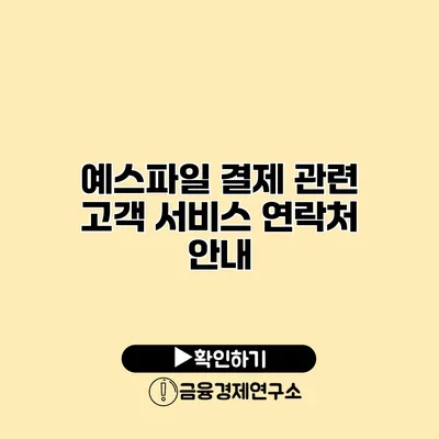 예스파일 결제 관련 고객 서비스 연락처 안내