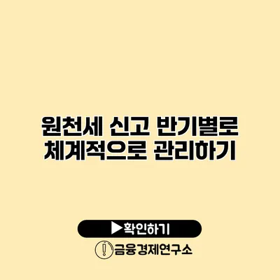 원천세 신고 반기별로 체계적으로 관리하기