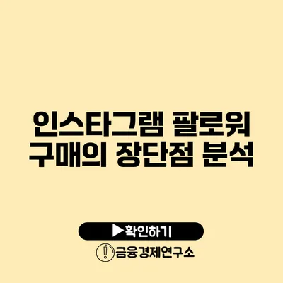 인스타그램 팔로워 구매의 장단점 분석
