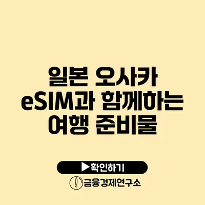 일본 오사카 eSIM과 함께하는 여행 준비물