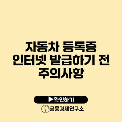 자동차 등록증 인터넷 발급하기 전 주의사항