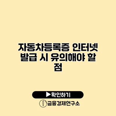 자동차등록증 인터넷 발급 시 유의해야 할 점