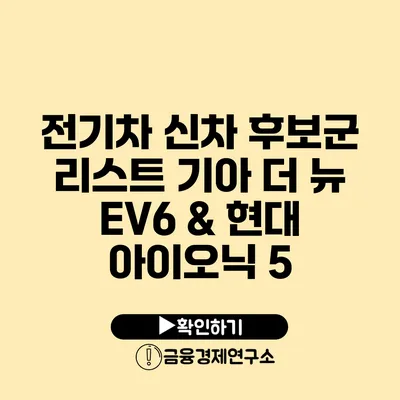 전기차 신차 후보군 리스트: 기아 더 뉴 EV6 & 현대 아이오닉 5