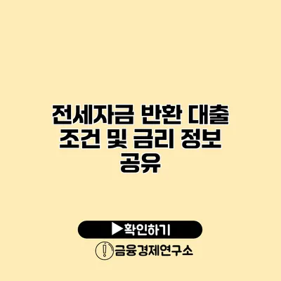 전세자금 반환 대출 조건 및 금리 정보 공유