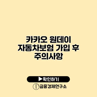 카카오 원데이 자동차보험 가입 후 주의사항