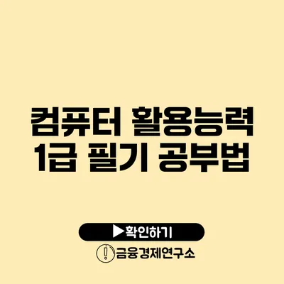 컴퓨터 활용능력 1급 필기 공부법