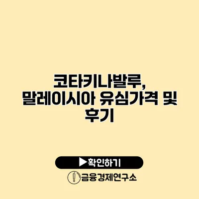 코타키나발루, 말레이시아 유심가격 및 후기