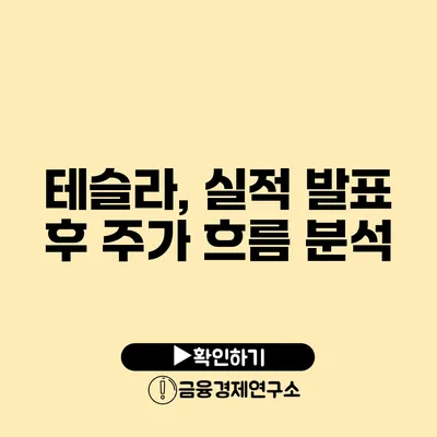 테슬라, 실적 발표 후 주가 흐름 분석