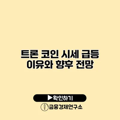 트론 코인 시세 급등 이유와 향후 전망