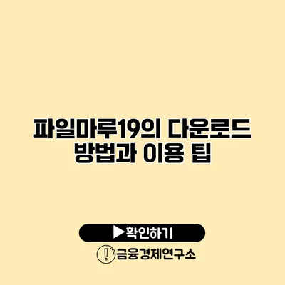 파일마루19의 다운로드 방법과 이용 팁