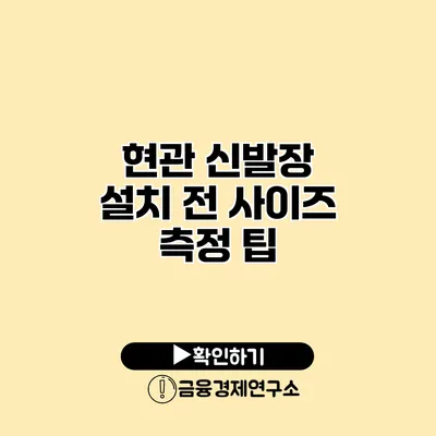 현관 신발장 설치 전 사이즈 측정 팁