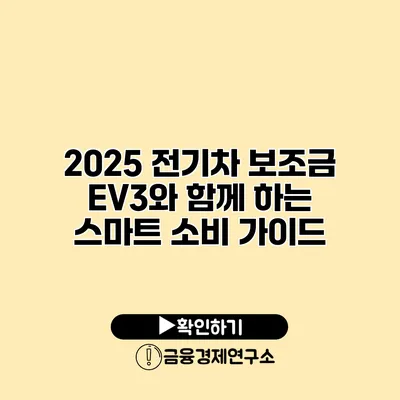 2025 전기차 보조금 EV3와 함께 하는 스마트 소비 가이드