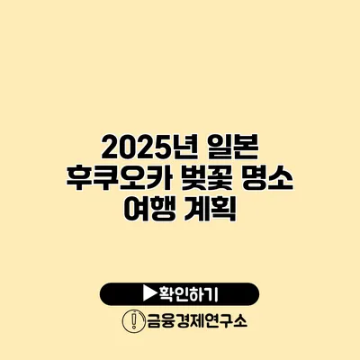 2025년 일본 후쿠오카 벚꽃 명소 여행 계획