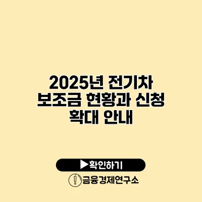 2025년 전기차 보조금 현황과 신청 확대 안내