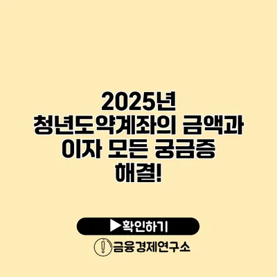 2025년 청년도약계좌의 금액과 이자 모든 궁금증 해결!