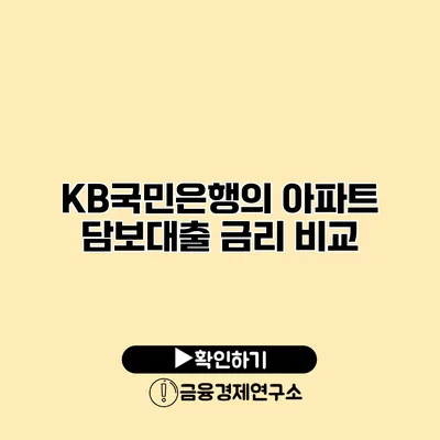 KB국민은행의 아파트 담보대출 금리 비교