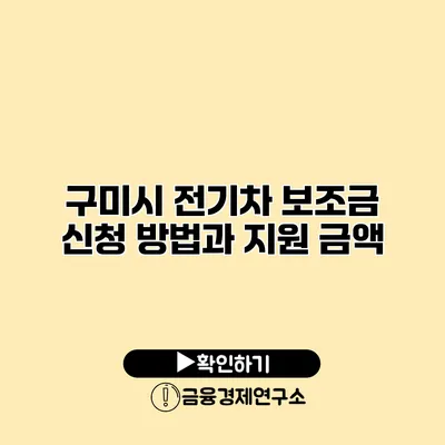 구미시 전기차 보조금 신청 방법과 지원 금액