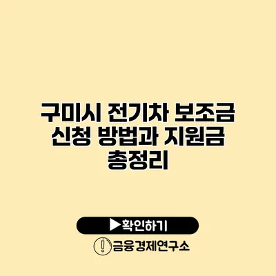 구미시 전기차 보조금 신청 방법과 지원금 총정리