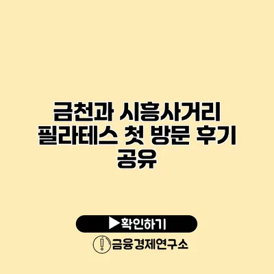 금천과 시흥사거리 필라테스 첫 방문 후기 공유