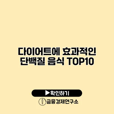다이어트에 효과적인 단백질 음식 TOP10