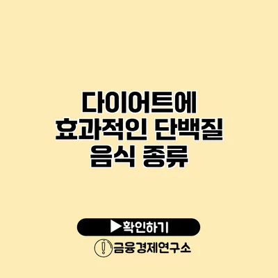 다이어트에 효과적인 단백질 음식 종류