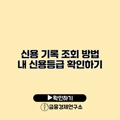 신용 기록 조회 방법 내 신용등급 확인하기