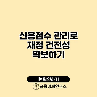 신용점수 관리로 재정 건전성 확보하기