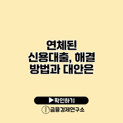 연체된 신용대출, 해결 방법과 대안은?