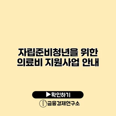 자립준비청년을 위한 의료비 지원사업 안내