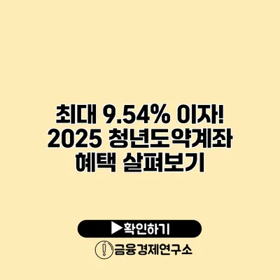 최대 9.54% 이자! 2025 청년도약계좌 혜택 살펴보기