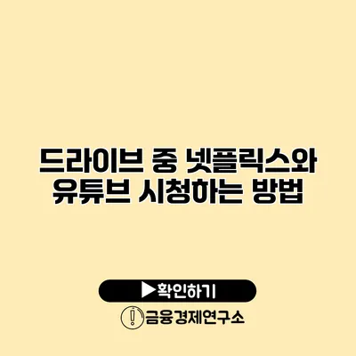 드라이브 중 넷플릭스와 유튜브 시청하는 방법