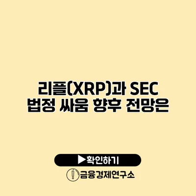 리플(XRP)과 SEC 법정 싸움 향후 전망은?