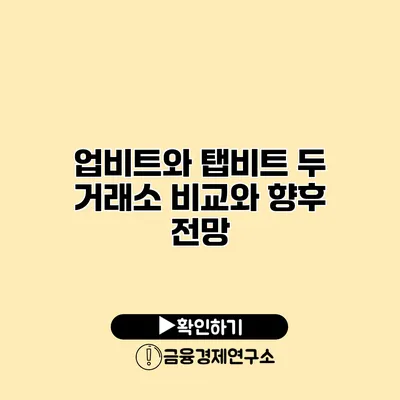 업비트와 탭비트 두 거래소 비교와 향후 전망